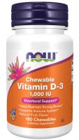 NOW Vitamin D-3 1000 IU 180 Chewables ~ Structural Support*