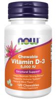 NOW Vitamin D-3 5000 IU 120 Chewables ~ Structural Support*