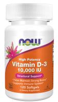NOW Vitamin D-3 10,000 IU 120 Softgels ~ Structural Support*