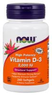 NOW Vitamin D-3 2000 IU 240 Softgels ~ Structural Support*