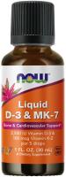 NOW 1 oz. Liquid D-3 & MK-7 ~ Bone & Cardiovascular Support*