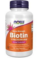 NOW Biotin 10 mg (10,000 mcg), Extra Strength 120 VCaps ~ Energy Production*