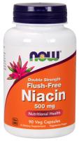 NOW Niacin 500 mg, Double Strength Flush-Free 90 VCaps ~ Nutritional Health