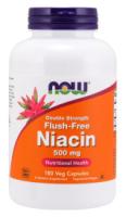 NOW Niacin 500 mg, Double Strength Flush-Free 180 VCaps ~ Nutritional Health