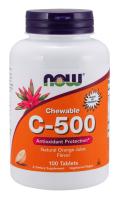 NOW Vitamin C-500 Orange 100 Chewable Tablets ~ Antioxidant Protection*