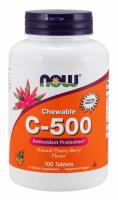 NOW Vitamin C-500 Cherry 100 Chewable Tablets ~ Antioxidant Protection*