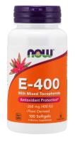 NOW Vitamin E-400 With Mixed Tocopherols 100 Softgels ~ Antioxidant Protection*