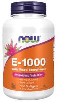NOW Vitamin E-1000 IU Mixed Tocopherols 100 Softgels ~ Antioxidant Protection*