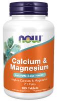 NOW Calcium & Magnesium 100 Tablets ~ Supports Bone Health*