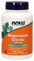 NOW Magnesium Citrate 200 mg 100 Tabs ~ Nervous System Support