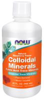 NOW Colloidal Minerals, Natural Raspberry Flavor Liquid 32 oz. ~ Essential Trace Minerals