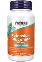 NOW Potassium Gluconate 99 mg 100 Tablets ~ Essential Mineral