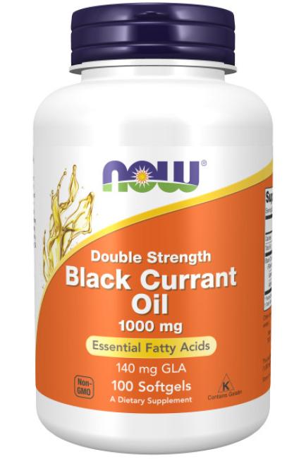 NOW Black Currant Oil, Double Strength 1000 mg 100 Softgels ~ Essential Fatty Acids