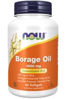 NOW Borage Oil 1000 mg 60 Softgels ~ Concentrated GLA