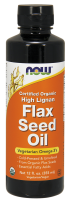 High Lignan Flax Seed Oil, Certified Organic, 12 oz.