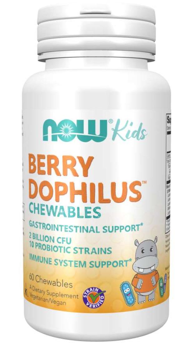 NOW Berrydophilus, 60 Chewables ~ Children's Probiotics