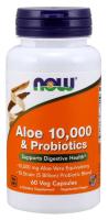 NOW Aloe 10,000 & Probiotics 60 VCaps