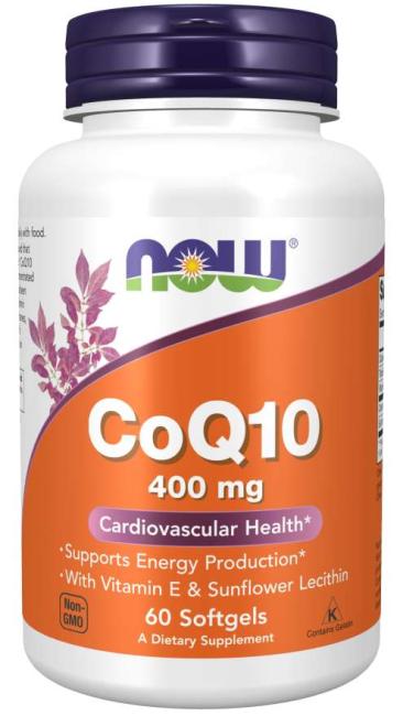 NOW CoQ10 400 mg, 60 Softgels ~ CardioVascular Health