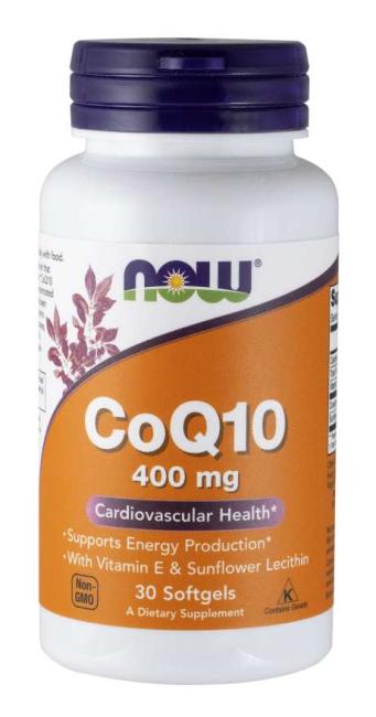 NOW CoQ10 400 mg, 30 Softgels ~ CardioVascular Health