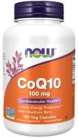 NOW CoQ10 100 mg, With Hawthorn Berry, Vegetarian, 180 Vcaps ~ Cardiovascular Health