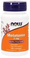 NOW Melatonin 3 mg Chewable 180 Lozenges ~ Healthy Sleep Cycle