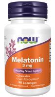 NOW Melatonin 3 mg Chewable 90 Lozenges ~ Healthy Sleep Cycle