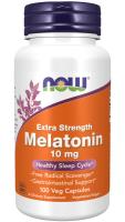 NOW Melatonin, Extra Strength 10 mg 100 VCaps ~ Healthy Sleep Cycle*
