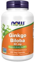 NOW Ginkgo Biloba 60 mg 240 VCaps ~ Supports Brain Health*
