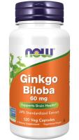 NOW Ginkgo Biloba 60 mg 120 VCaps ~ Supports Brain Health*
