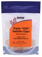 NOW Empty Capsules, Gelatin, Triple 000 Approx. 200 Empty Gelatin Capsules