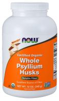 NOW Whole Psyllium Husks, Organic 12 oz ~ Soluble Fiber