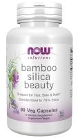 NOW Bamboo Silica Beauty Veg Capsules Support for Hair, Skin & Nails, 90 VCaps