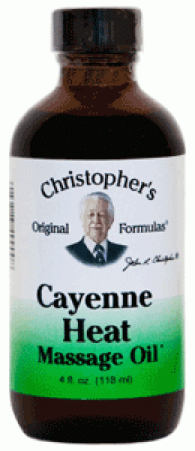 Dr. Christopher's Cayenne Heat Massage Oil, 4 oz