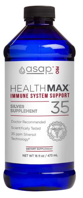 ASAP PRO HEALTHMAX IMMUNE SYSTEM SUPPORT, 35 PPM Colloidal Silver, 16 oz.