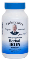 Dr. Christopher's Herbal Iron Formula, 100 VCaps ~ Prevent Anemia