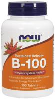 NOW Vitamin B-100 Sustained Release 100 Tablets ~ Nervous System Health*