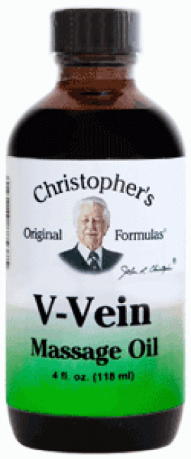 Dr. Christopher's V-Vein Massage Oil, 4 oz. ~ For Varicose Veins